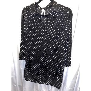 Black with white heart tunic
